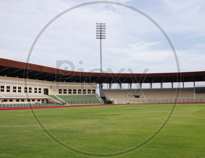 Empty cricket stadium
