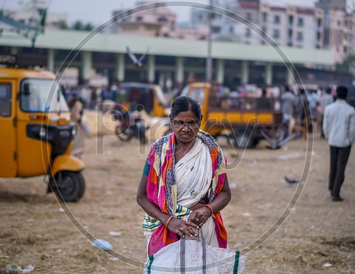 Old women on indian markets