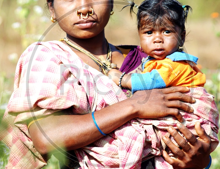 Rural Women with a kid