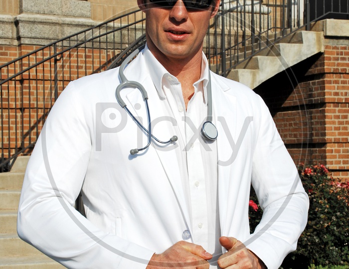 Foreign doctor with stethoscope