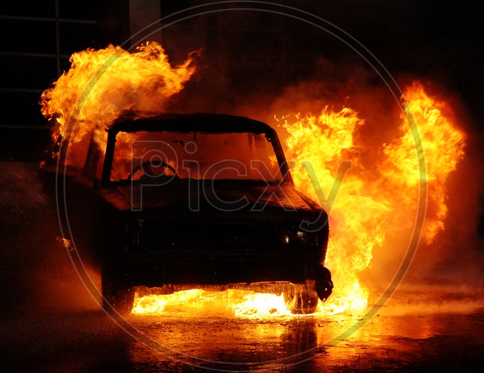 Car fire accident