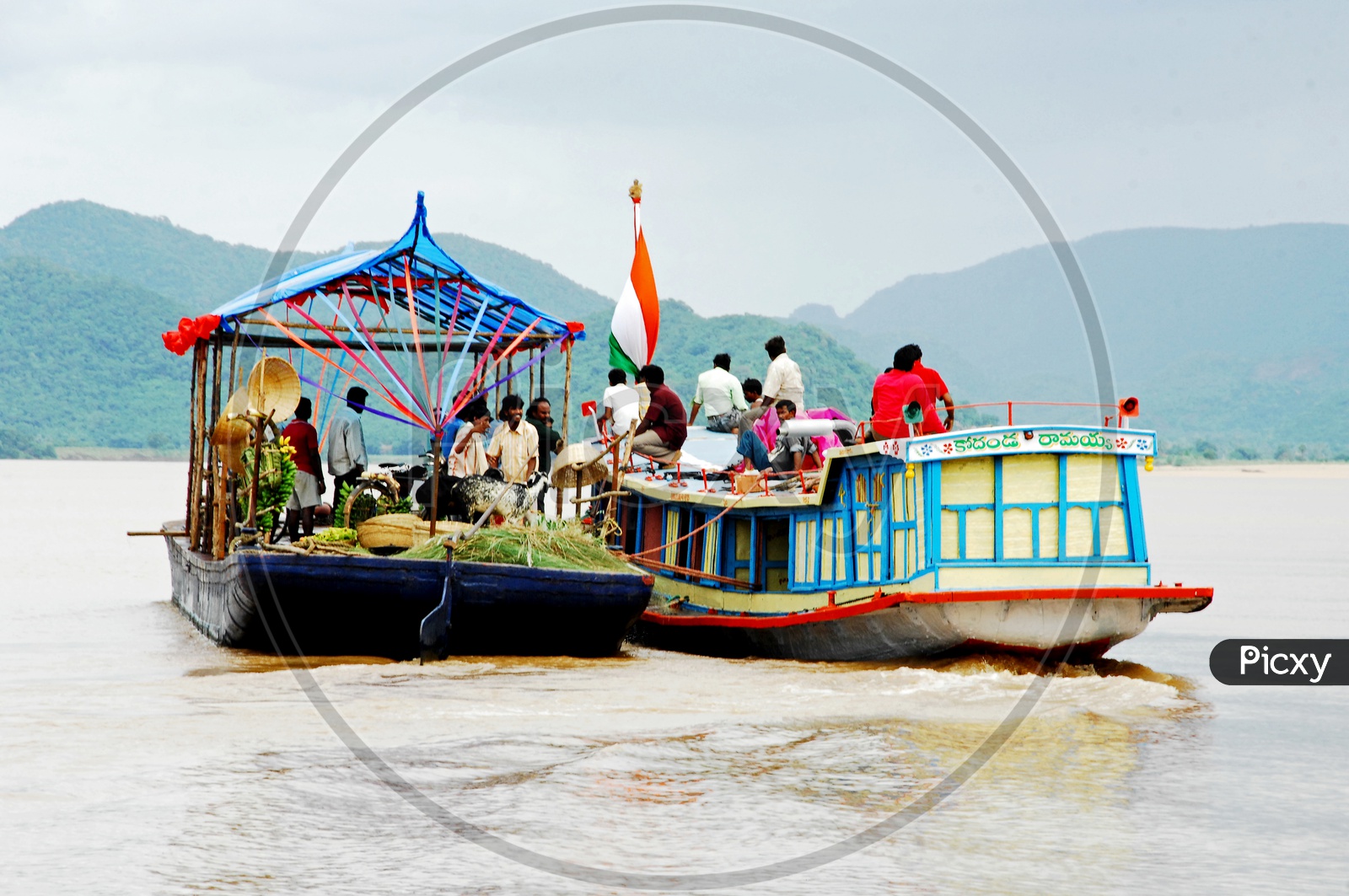 People traveling in a boat