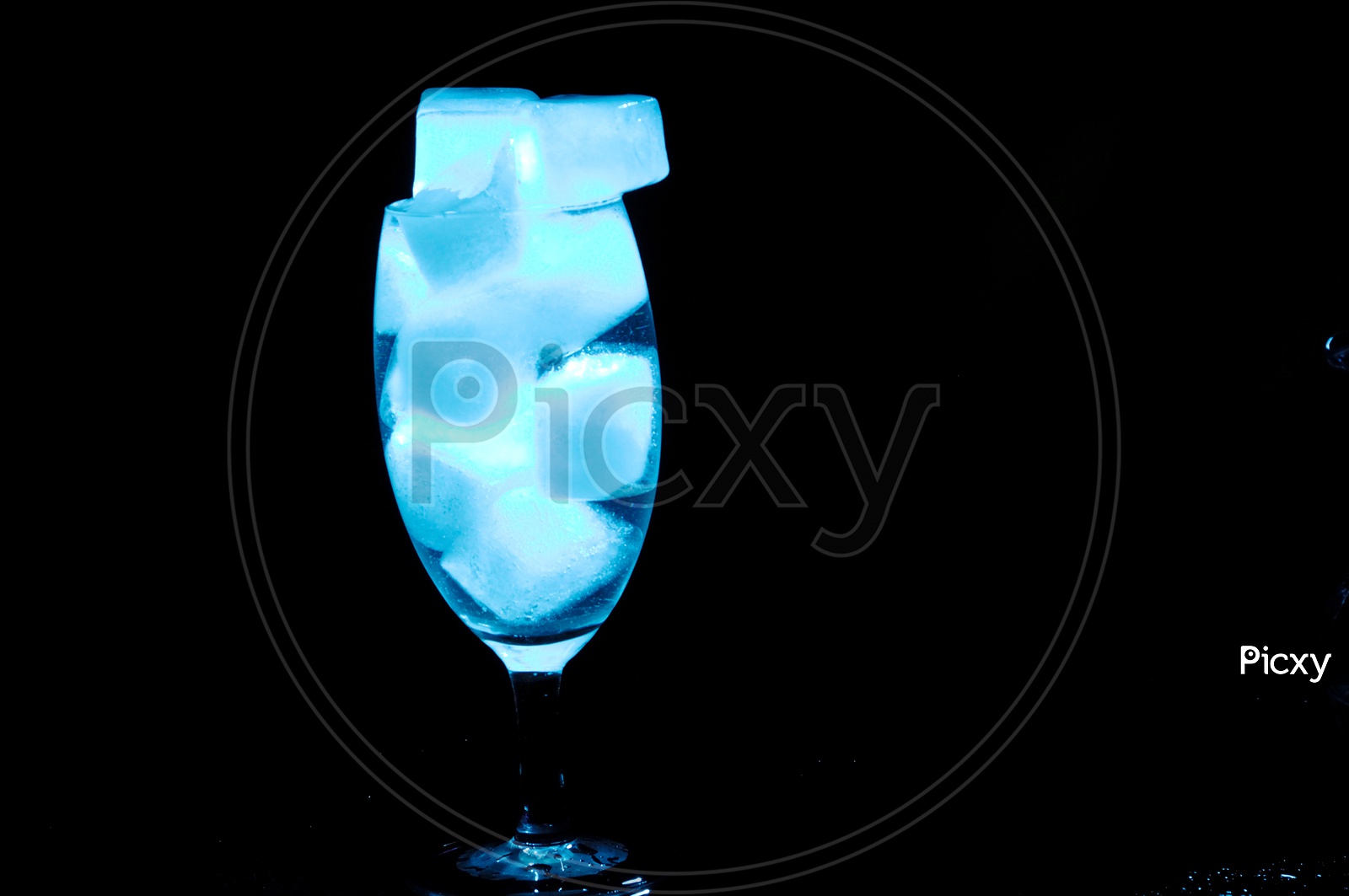 Ice cubes in a glass