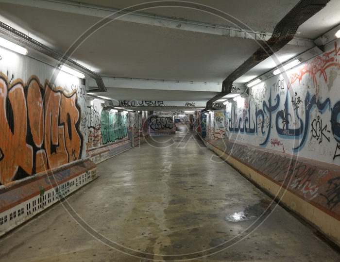 Graffiti art On Subway Walls