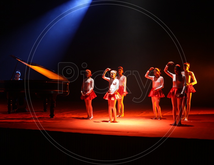 Young Girls Performing Beale Dance on Stage