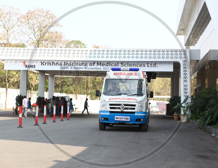 Ambulance at a Hospital  Entrance