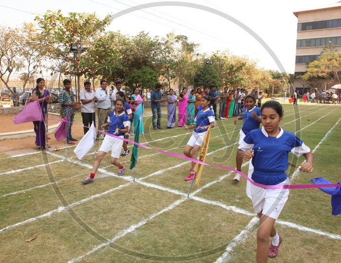 Image of Young Girls Participating in School Athletic Meet or Sports ...