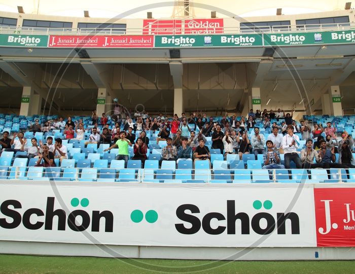 Crowd Cheering from Stands In a Cricket Stadium