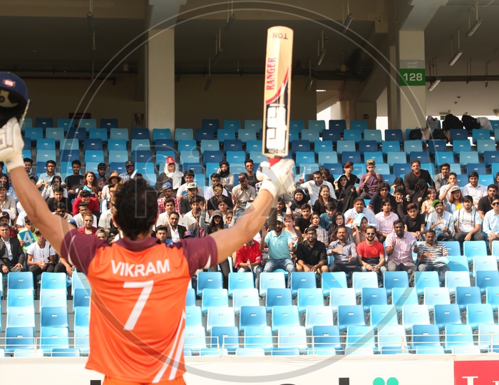 A Cricketer Making Gestures To Crowd In Stands After Scoring Century