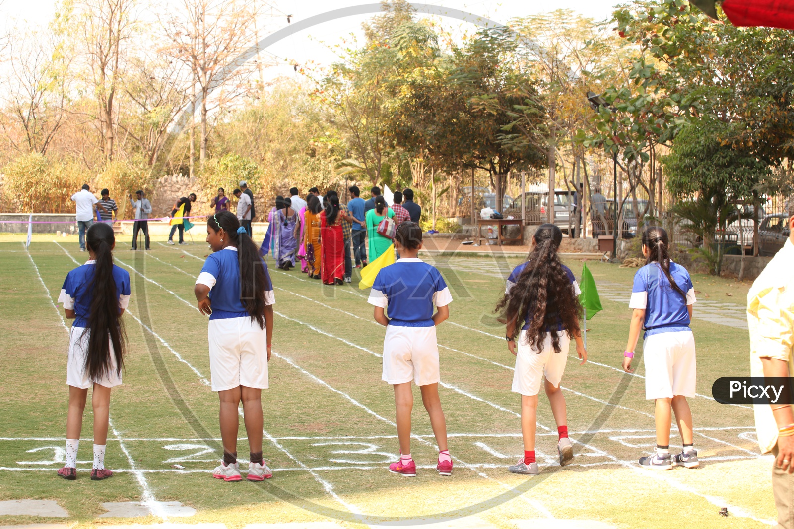 Image of Young Girls Participating in School Athletic Meet or Sports ...