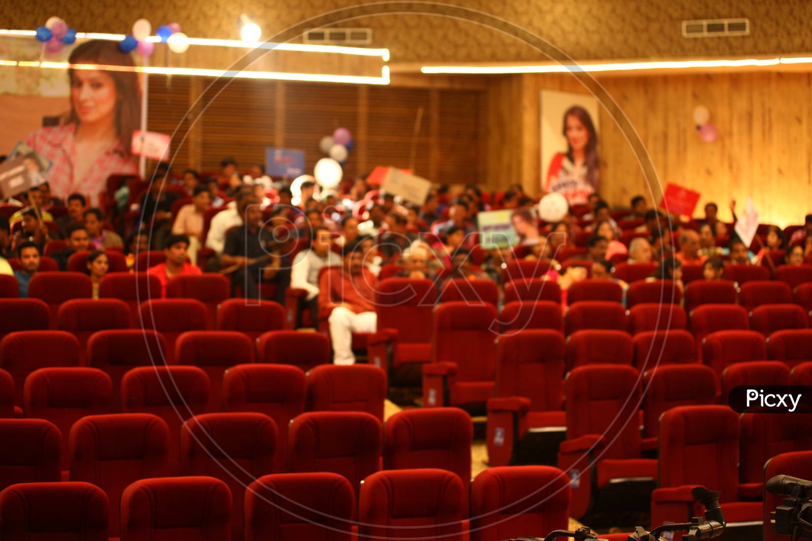 Crowd Sitting In an Auditorium