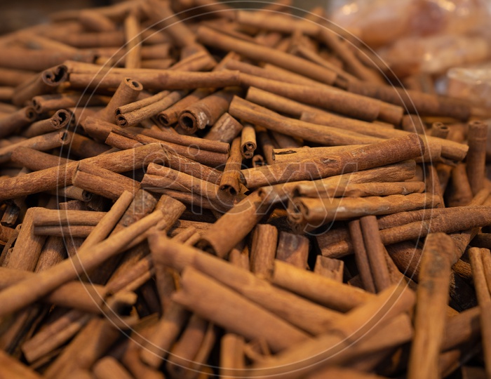 Cinnamon Sticks  Pile Closeup