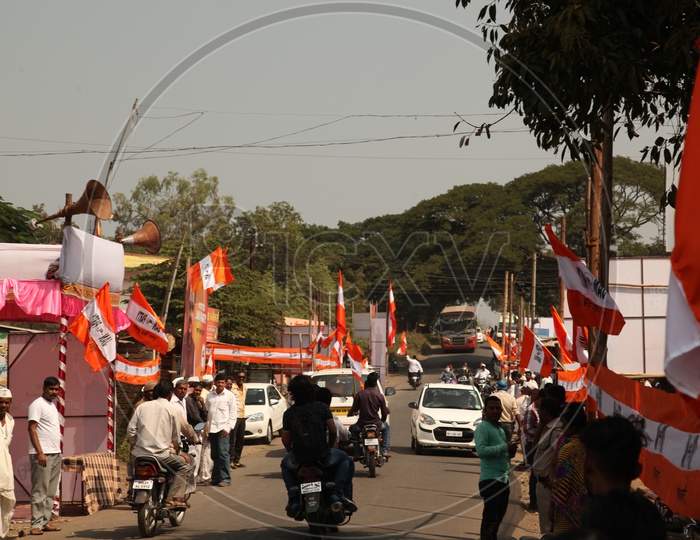 Political Party Rally on Roads