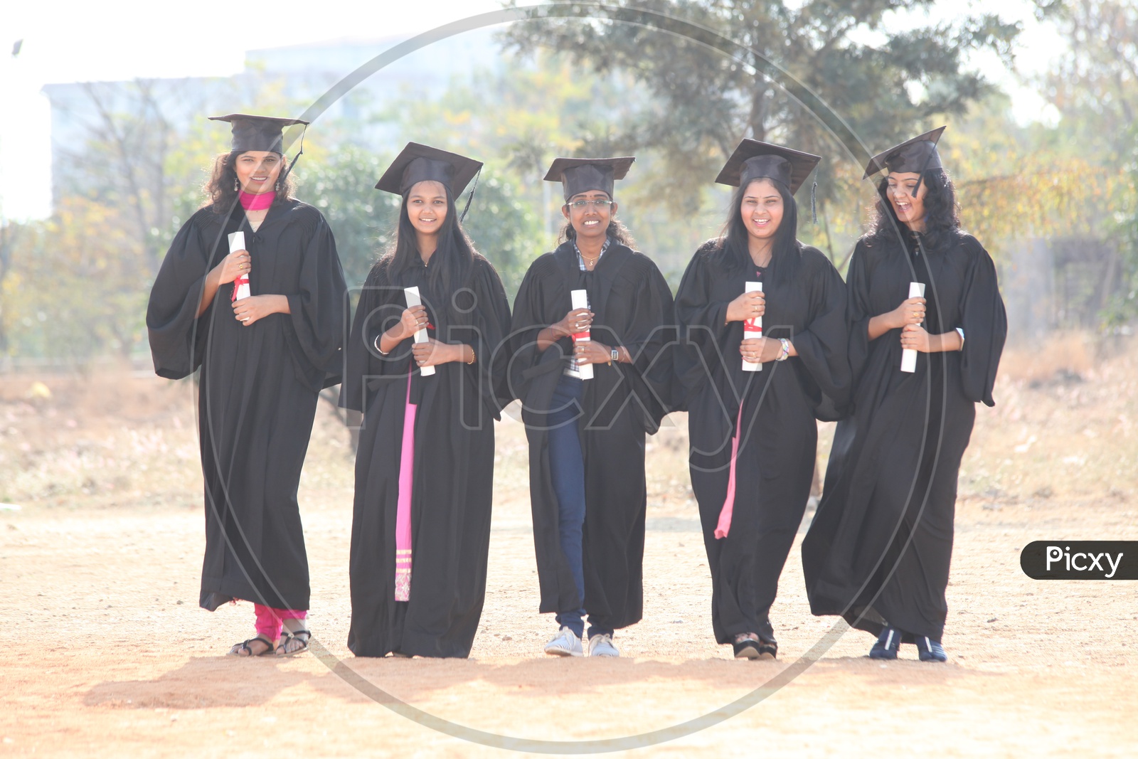 Image of Young Indian Girls On Graduation Day Dress-NG065844-Picxy