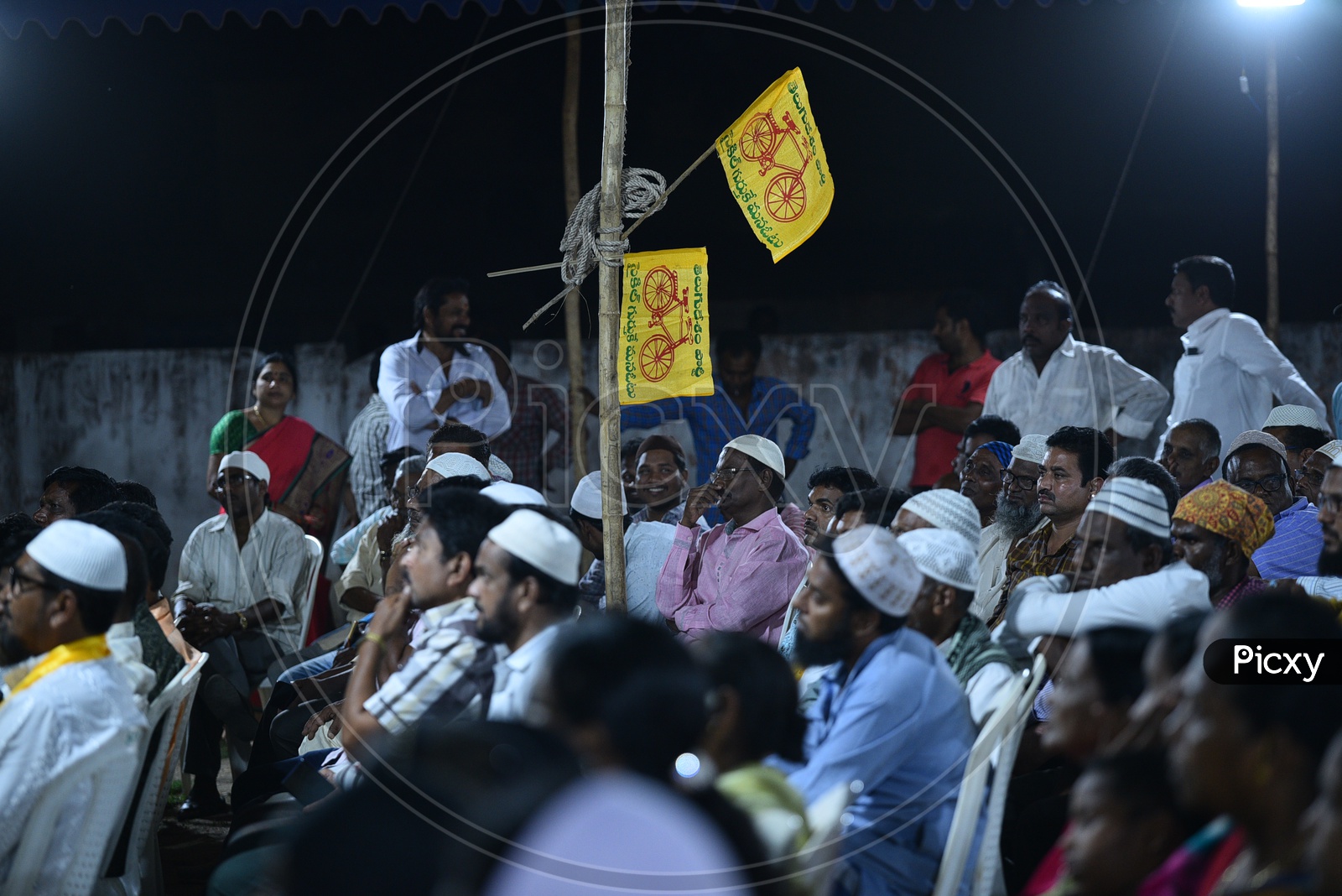TDP Party Flags at Election Campaign Rallies