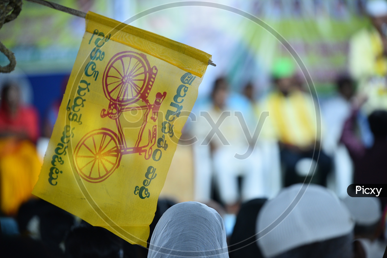 TDP Flags During Election Campaign Rally