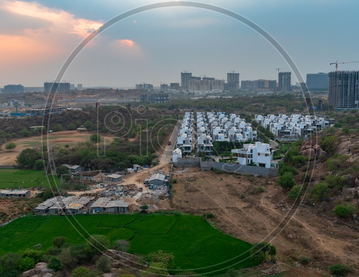 City view from Khajaguda hills, Manikonda, Hyderabad.