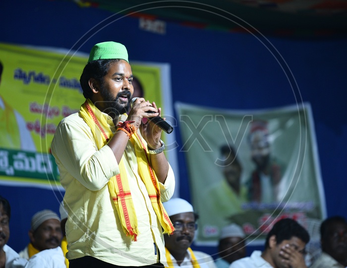 Harish Balayogi  , TDP MP Candidate from Amalapuram Constituency During Election Campaign