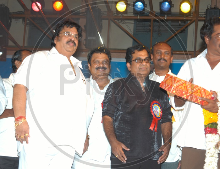 Dasari Narayana Rao , EVV Satyanarayana awarding Dr. Brahmanandam