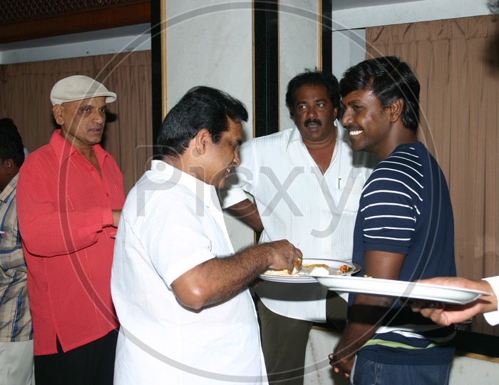 Dr. Brahmanandam along with lawrence during dinner
