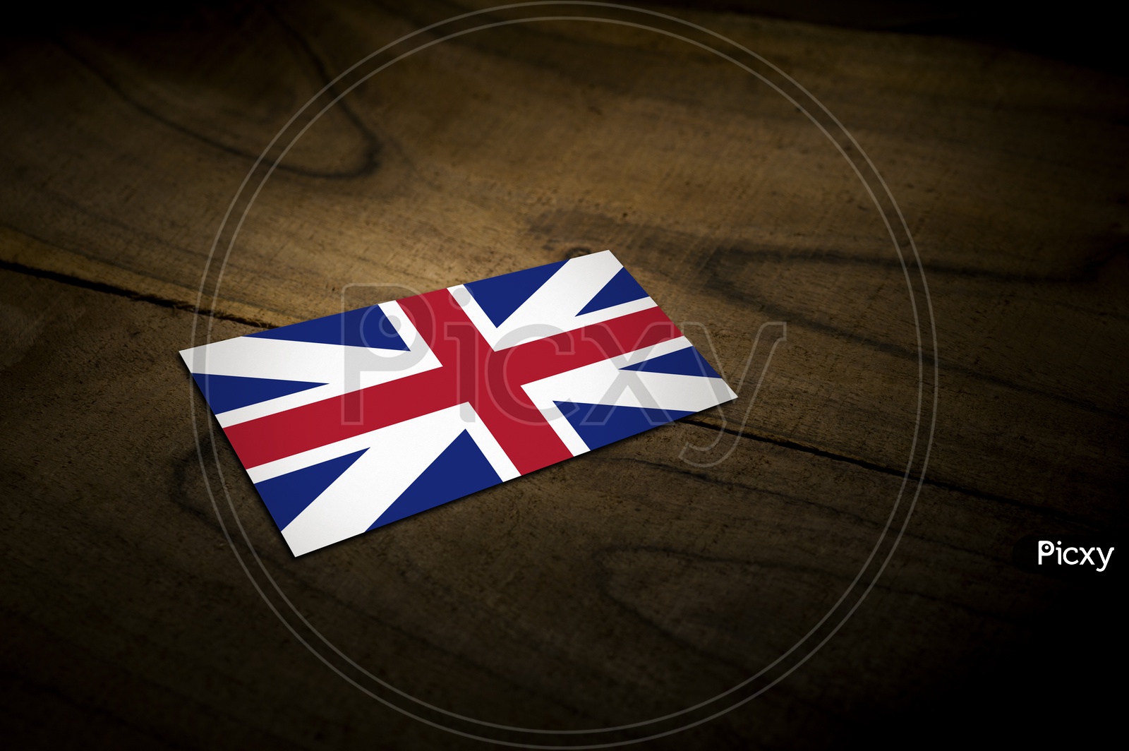 United Kingdom ( UK )   National Flag On an Wooden Background