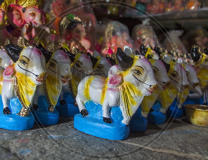 Indian Holy Cow  Idols In Workshops For Ganesh Festival