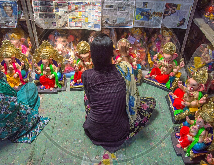Artists Making Lord Ganesh Idols in Workshops For Gannesh Chathurdhi Festival