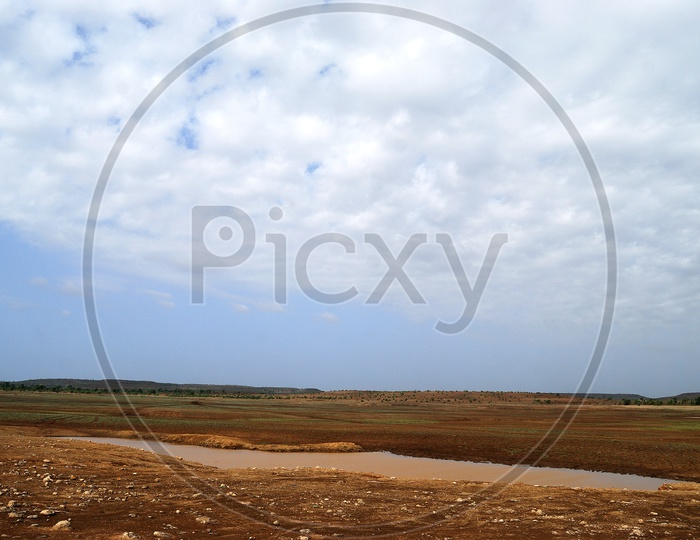 Barren Lands With Water Pits In Village Ponds Or Dried Village Ponds