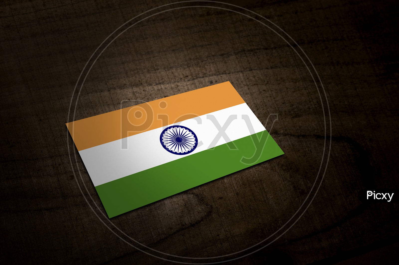 Indian  National Flag On an Wooden Background