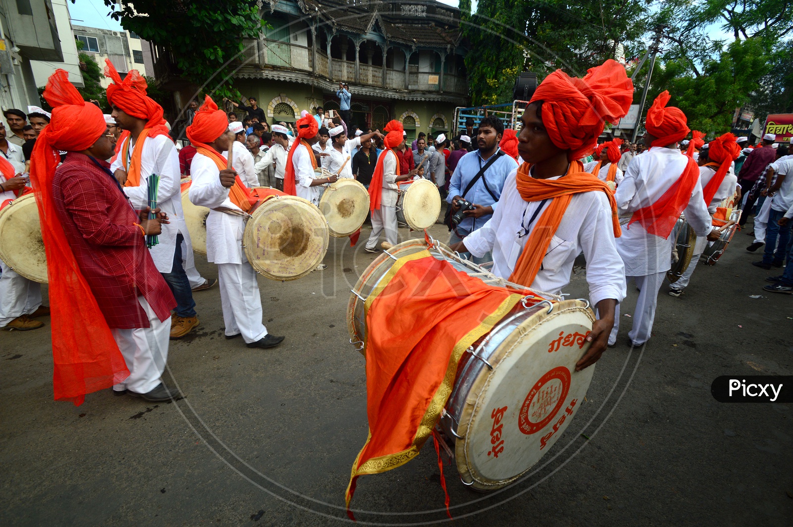 Image of Great Maratha Dol Tasha by Young Indians on the Streets Of ...