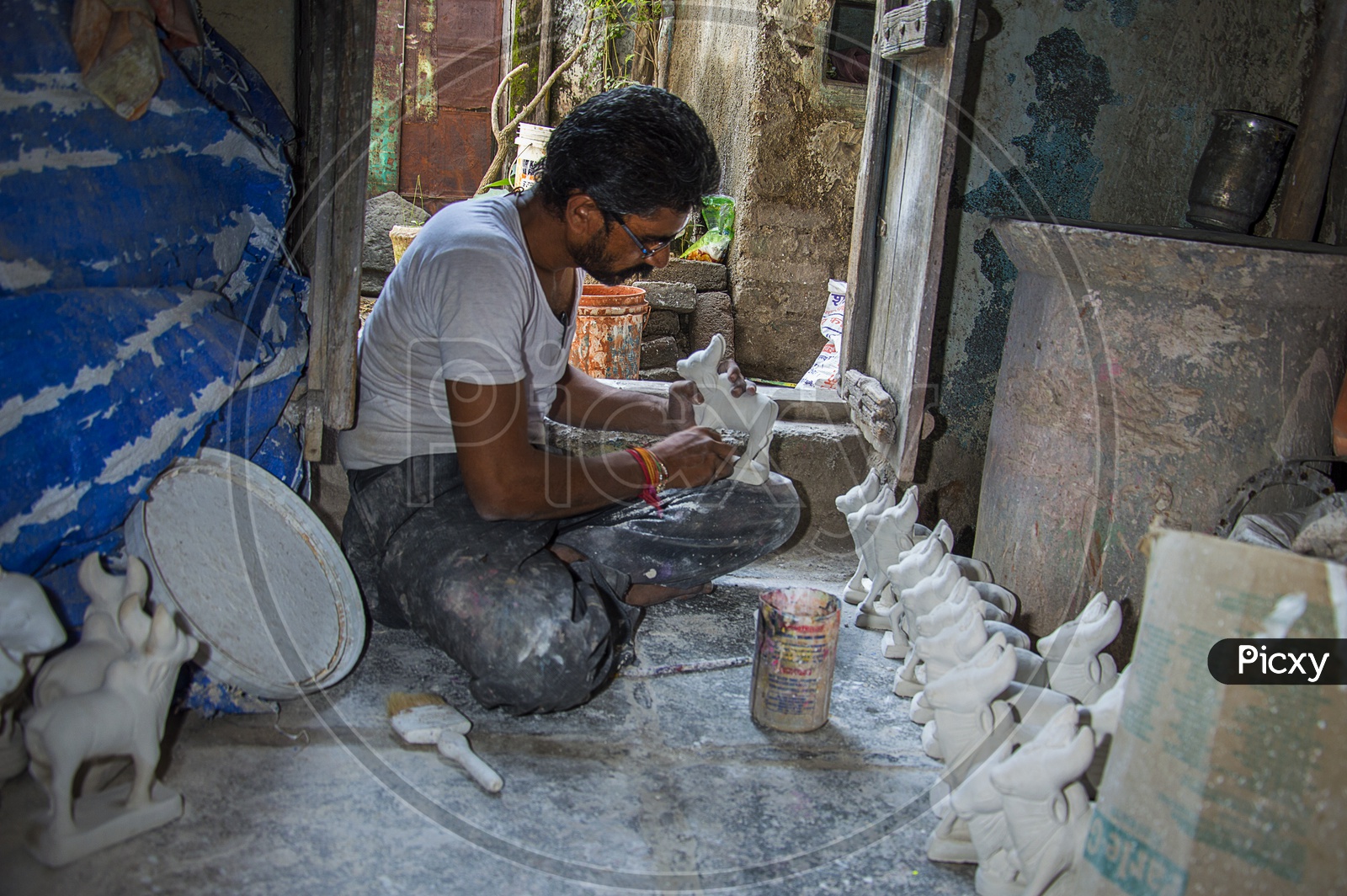 Artists Making Indian Holy Cow Idols In Workshops For Ganesh Festival