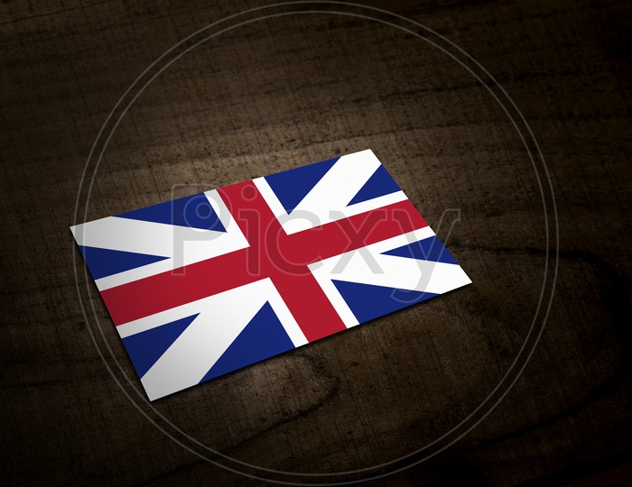 United Kingdom ( UK )   National Flag On an Wooden Background