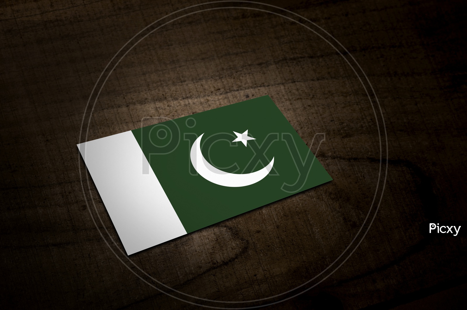 Pakistan National Flag On an Wooden Background