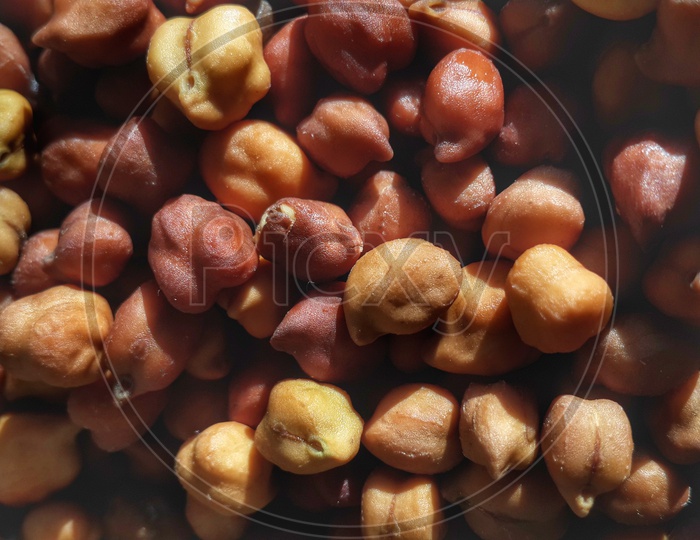 Raw chickpea cereal closeup shot.