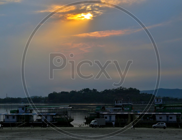 Boats Or Ferry Or Steamer Boat Rides  in Bramhaputra River