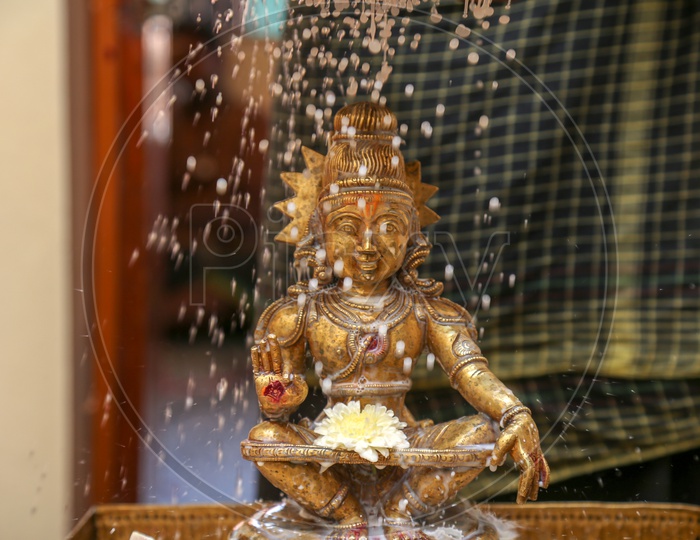 palabhishekam is the showering of milk on  Lord Ayyappa