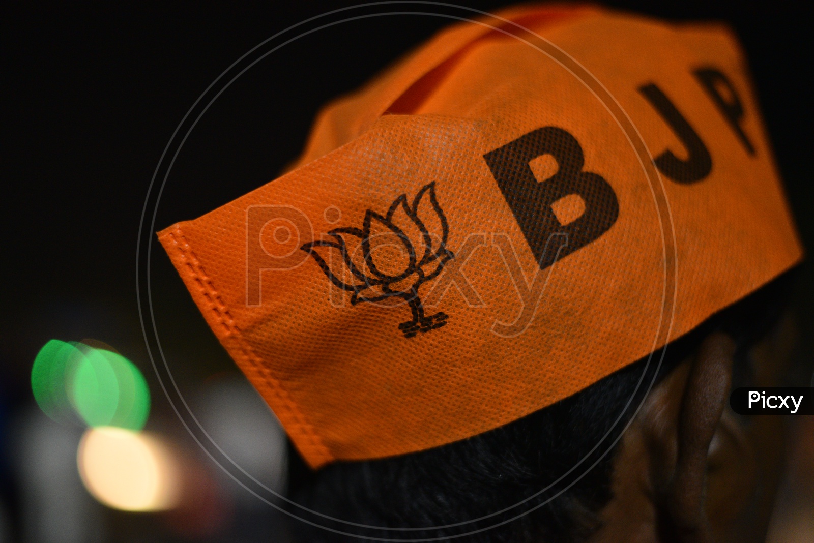 BJP Party  Supporters Wearing  Party Caps  In Election Campaign for Lok Sabha Election 2019