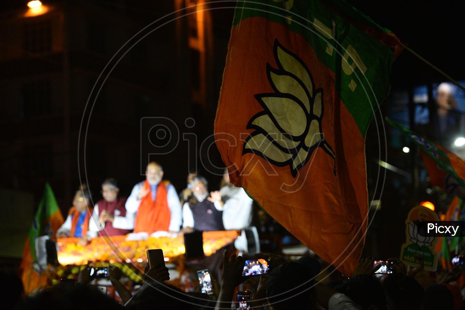 BJP Party Flags In Election Campaign  Rallies For 2019 Lok Sabha Elections