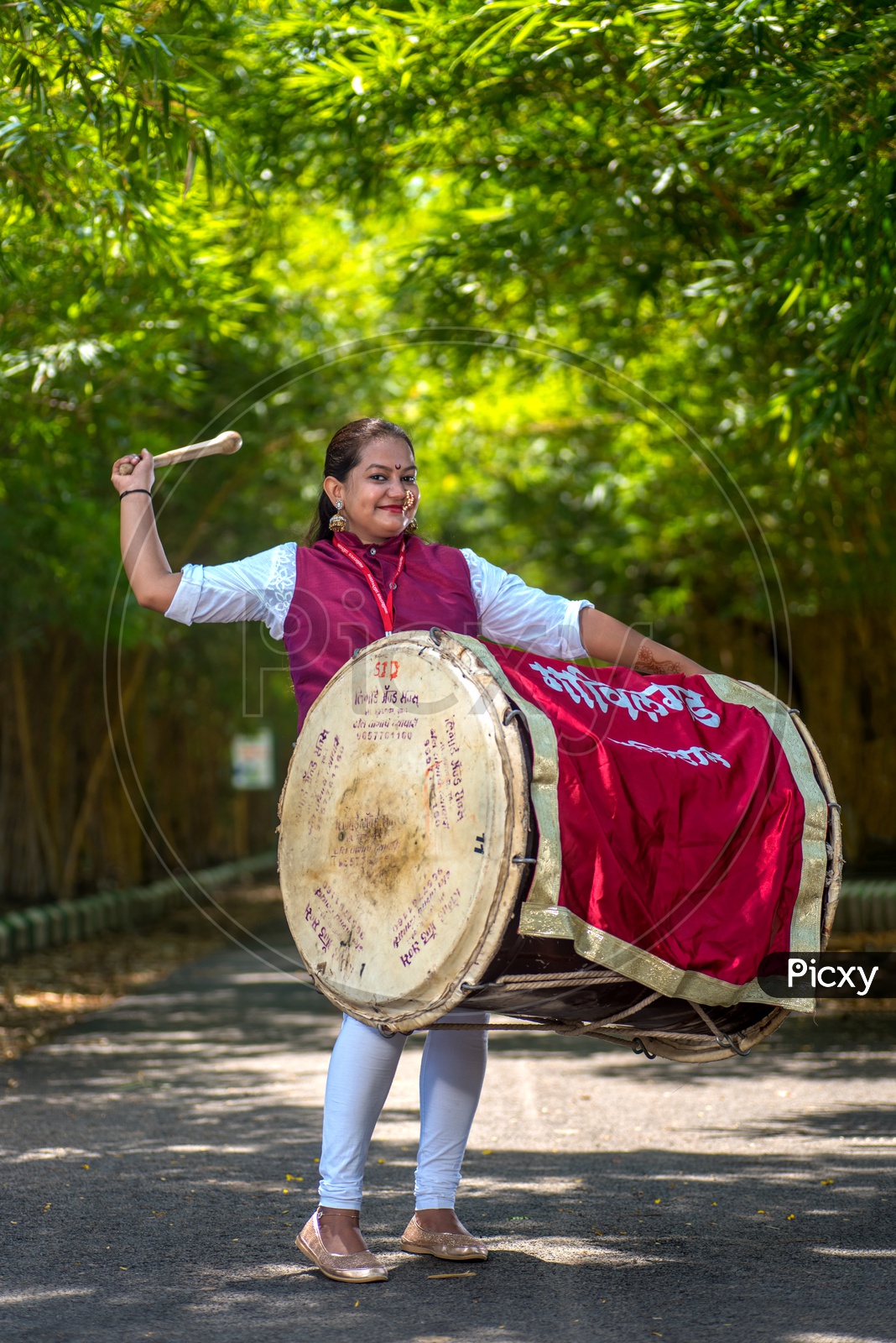 Great Maratha Dol Tasha Pathaks With Drums In a Local Park Playing Drums and Celebrating The Festival With Music
