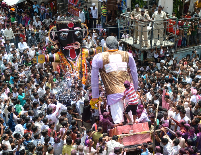 Image of Procession Of Nagpur Marbat Festival With Dolls In the ...