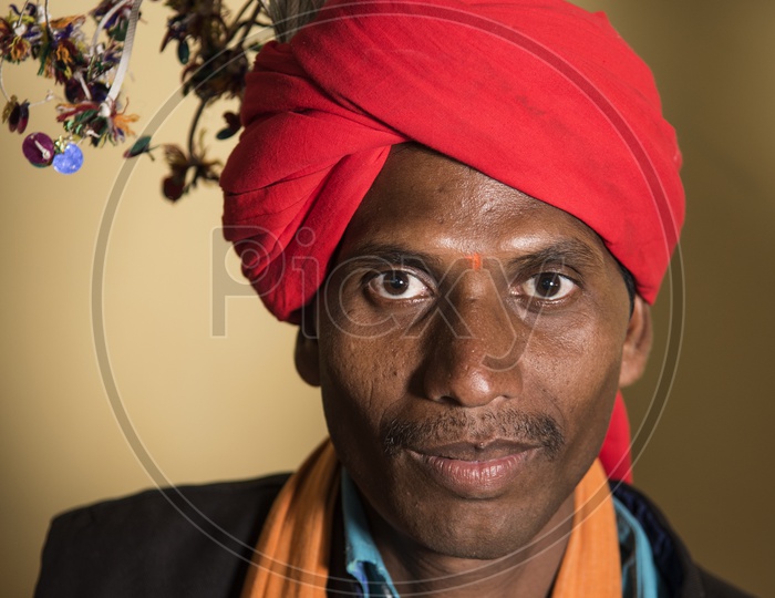 Portrait Of Tribal People At World Tribal Day Celebrations  In Amravathi