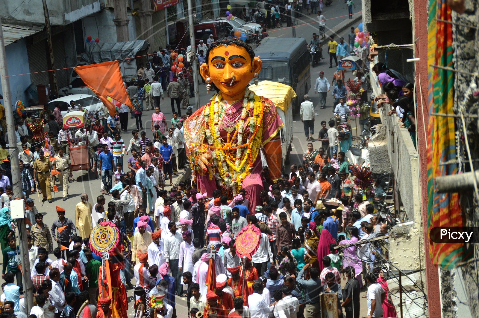 Pili Marbat  Procession On the Streets Of Nagpur During The Marbat Festival