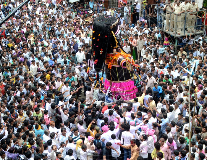 Kala  Marbat  Procession The Streets Of  Nagpur During The Marbat Festival  In Nagpur