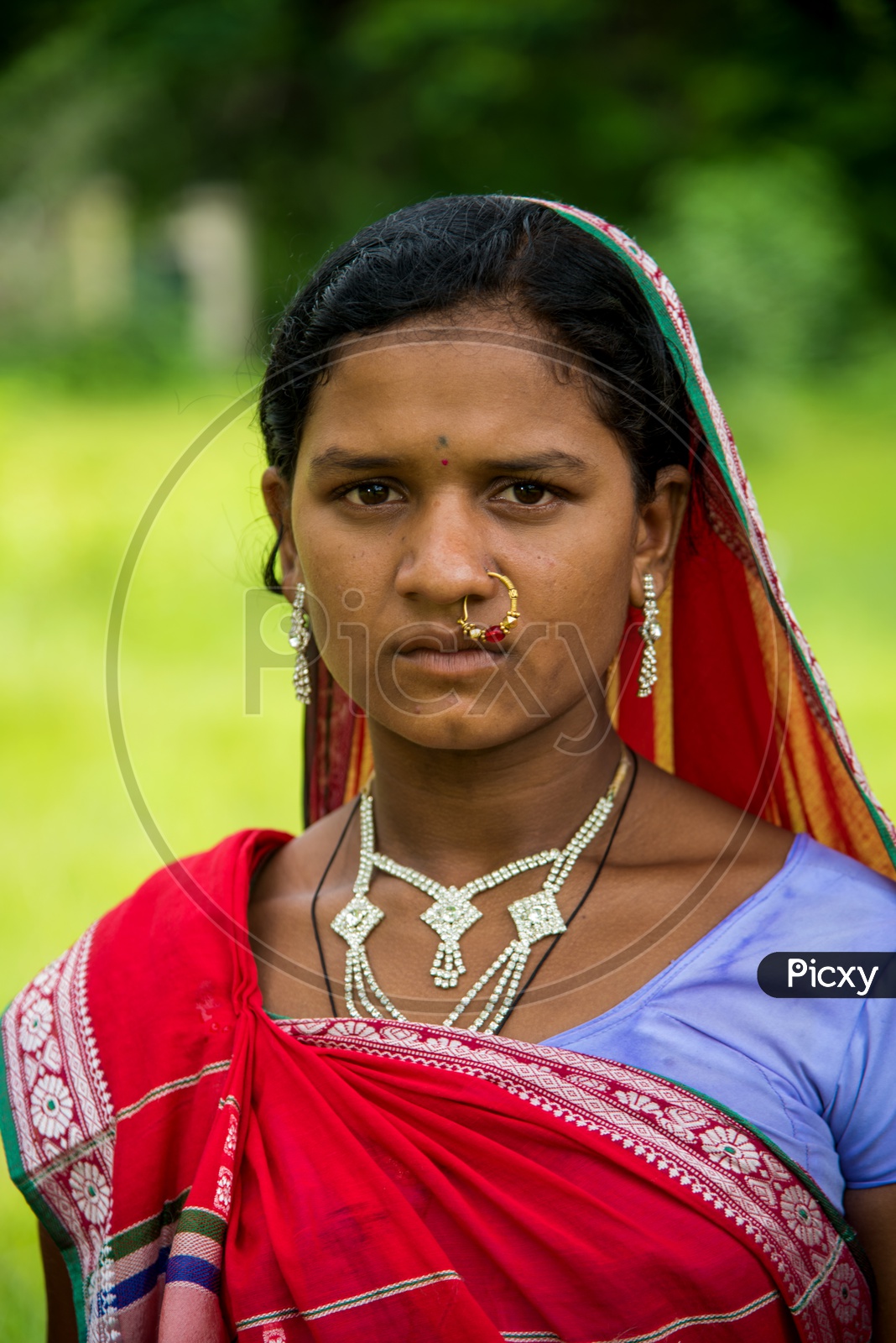 Image of Tribal Woman Wearing Tribal Dress And Performing The Folk ...