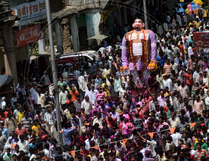 Image of Procession Of Nagpur Marbat Festival With Dolls In the ...