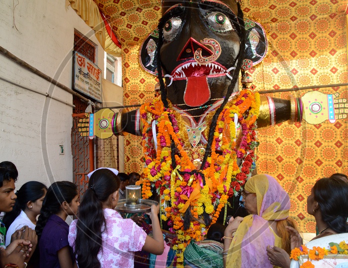 Kala Marbat Statues In Madapas During The Marbat Festival In Nagpur