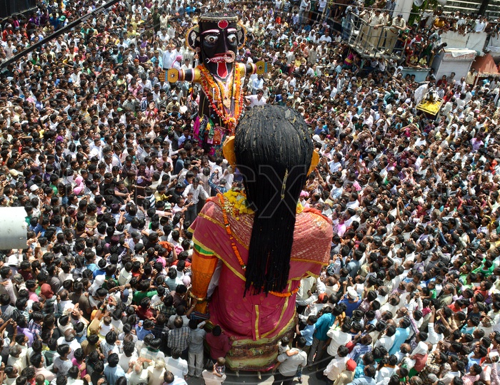 Pili ( Yellow ) Marbat Procession On The Street Of Nagpur During The Marbat Festival