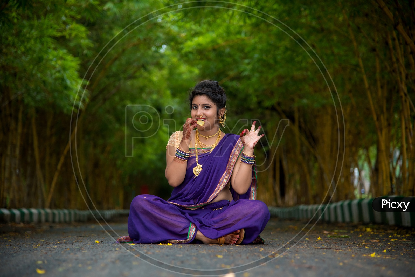 Indian Traditional Beautiful young girl in saree posing outdoors Stock  Photo | Adobe Stock