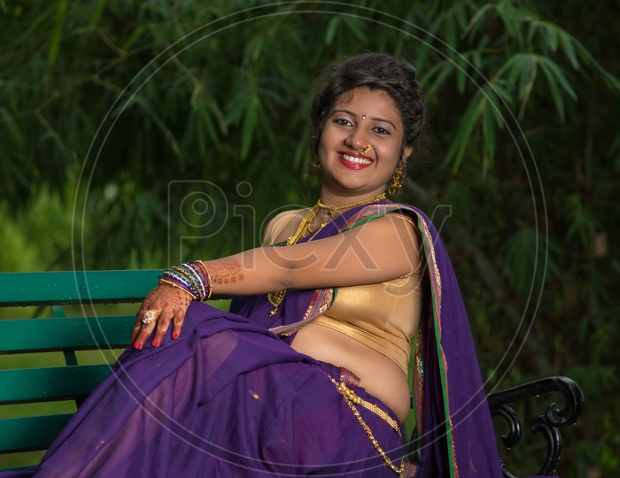 Cute Young Girl Posing Wearing Indian Stock Photo 1216372249 | Shutterstock