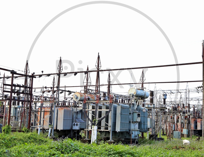 Electricity Grid With  High Capacity Electricity  Transformers in a Sub Station